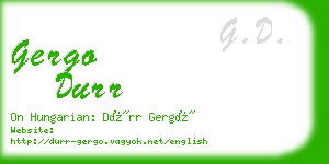 gergo durr business card